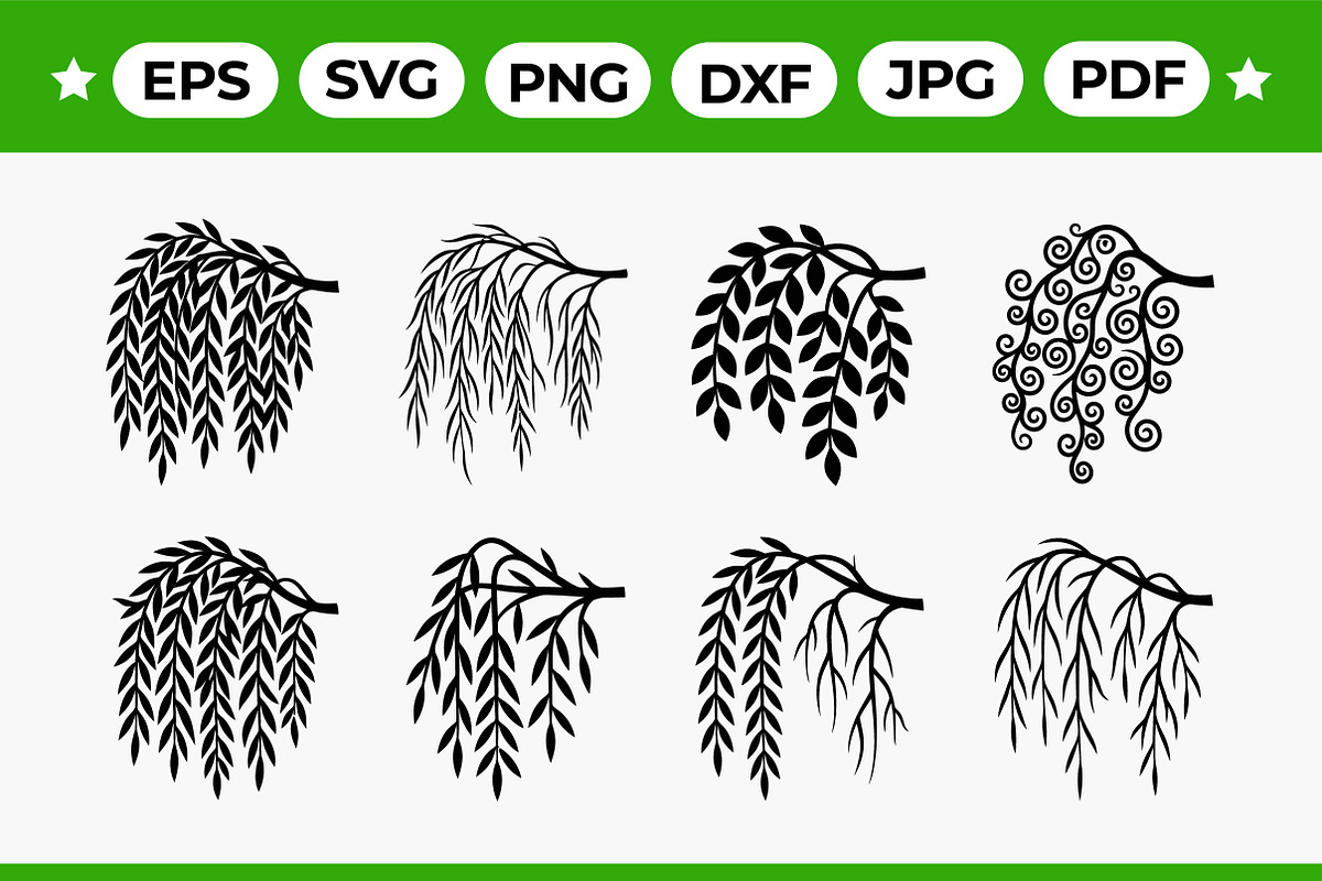 Willow Branch Silhouette Pack, an Object Graphic by Artonix (Photo 1 of 3)