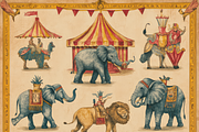 Vintage Circus Animals, a Background Graphic by Printable Treasure (Thumbnail 4 of 7)