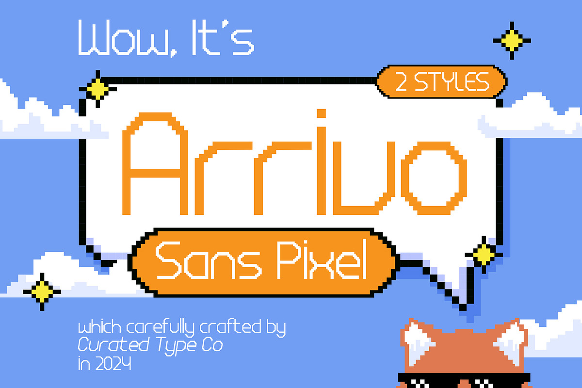 Arrivo Sans Pixel - 8Bit Font, a Sans Serif Font by CuratedType Studio (Photo 1 of 9)