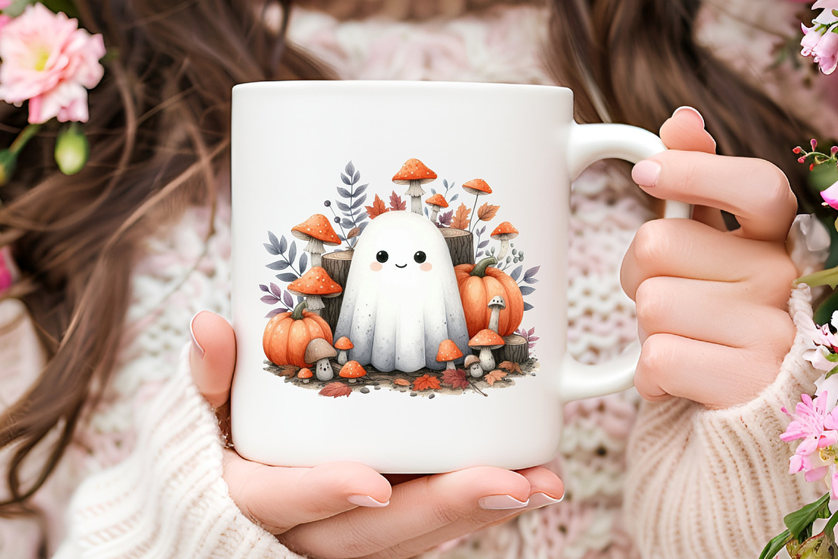 Ghost with Pumpkin Clipart, an Illustration by RobertsArt (Photo 3 of 7)