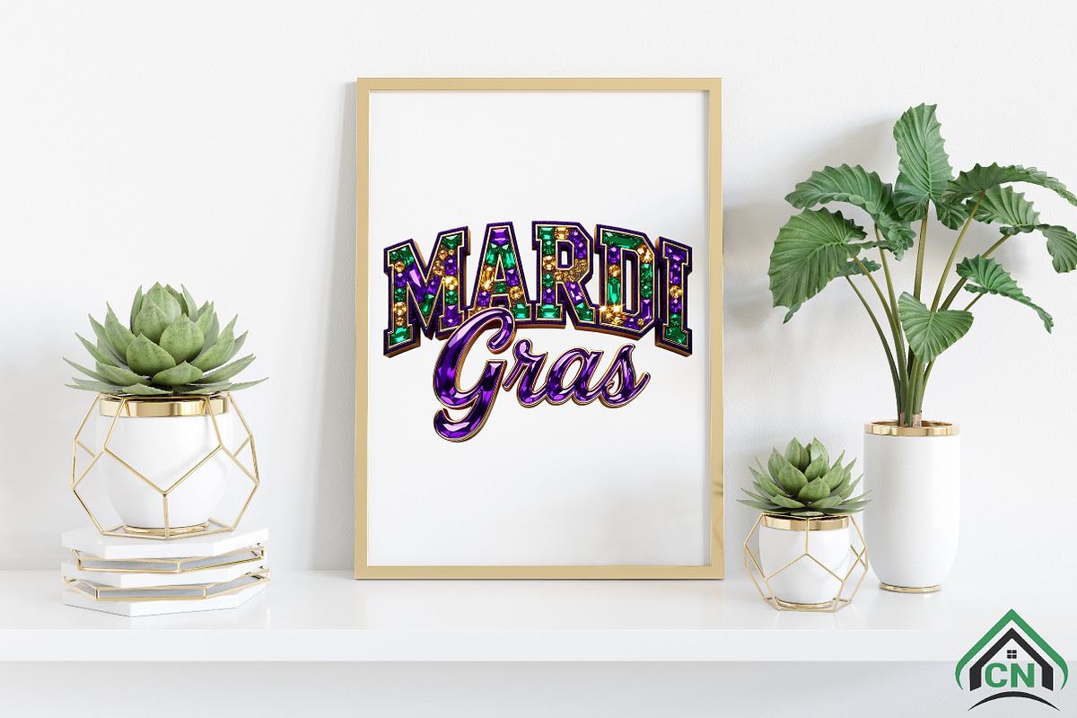 Mardi Gras Rhinestone PNG, an Illustration by Craft Nest (Photo 3 of 4)