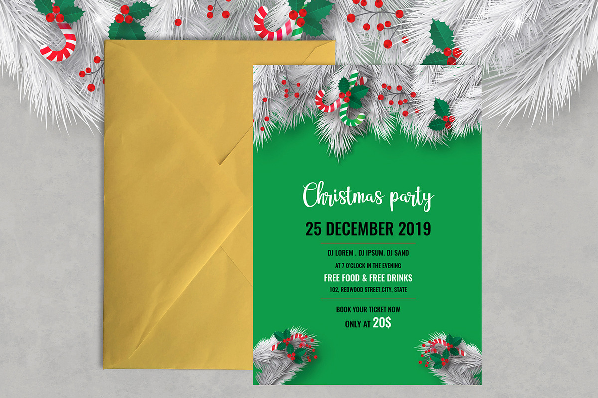 10 Christmas invitation templates, an Invitation Template by Andit themes (Photo 6 of 13)