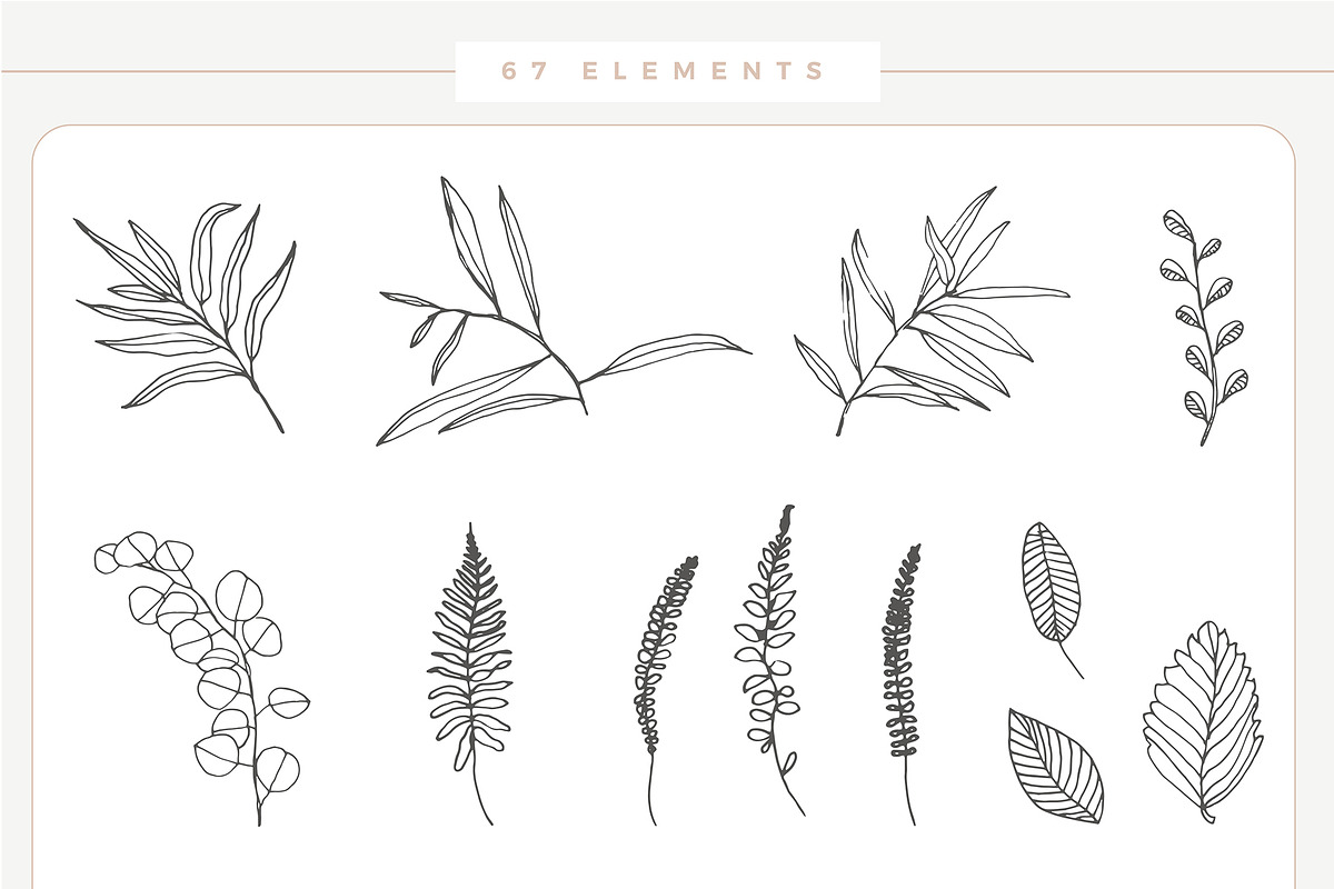 Romantic Leaves Collection, a Pattern Graphic by Youandigraphics (Photo 6 of 19)