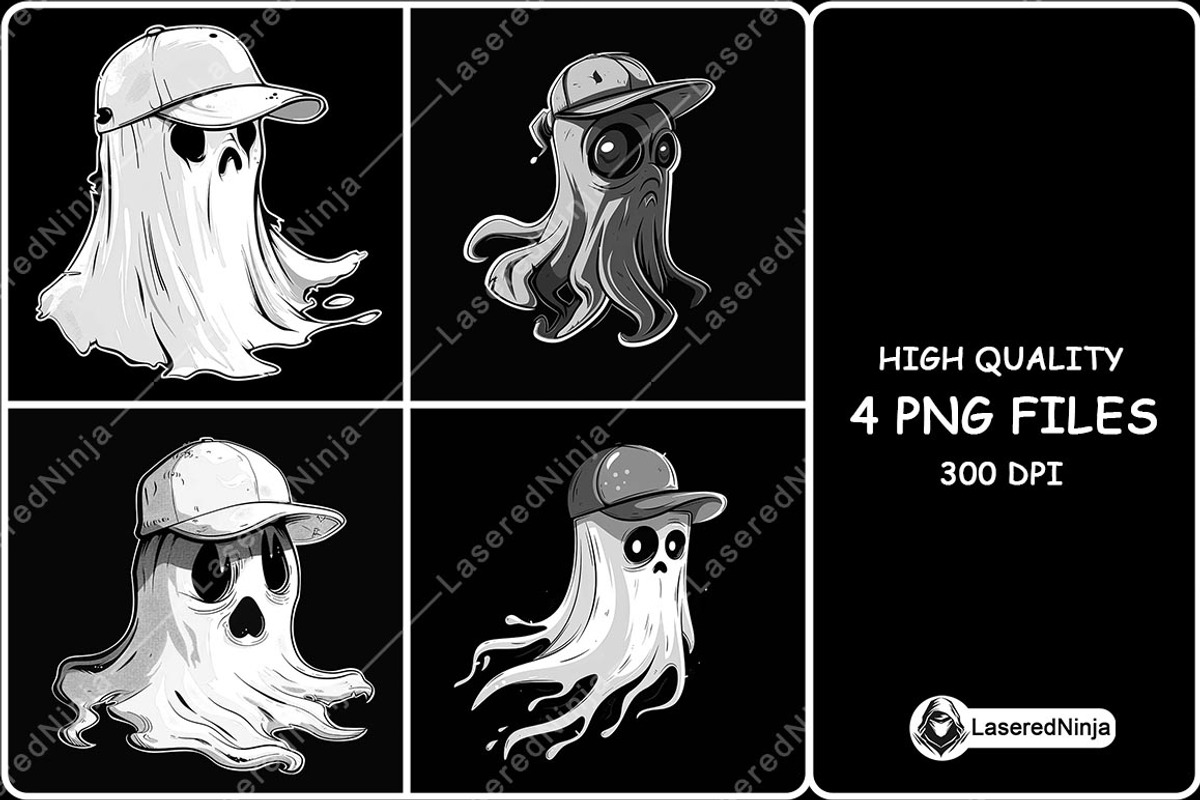 Cartoon Ghost Cute Cap Cheesecloth, a Background Graphic by LaseredNinja (Photo 1 of 7)