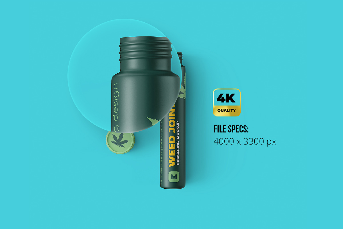 Weed Joint Pre-Roll Tubes 4 PSD, a Cups & Container Mockup by easymock (Photo 3 of 12)