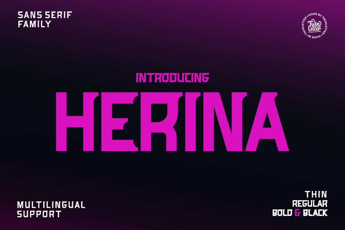 Herina, a Sans Serif Font by twinstd (Photo 1 of 11)