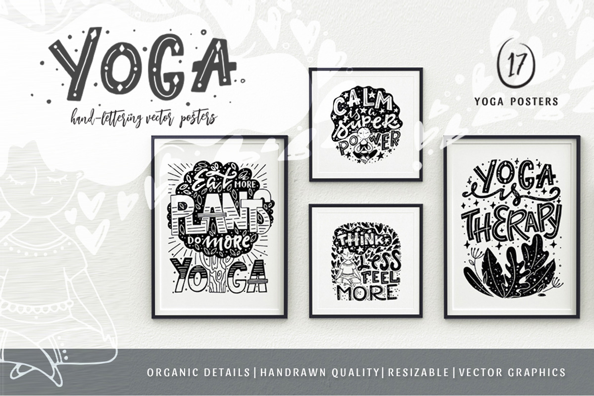 Hand lettering Yoga Posters, an Object Graphic by DariSmartArt (Photo 11 of 11)
