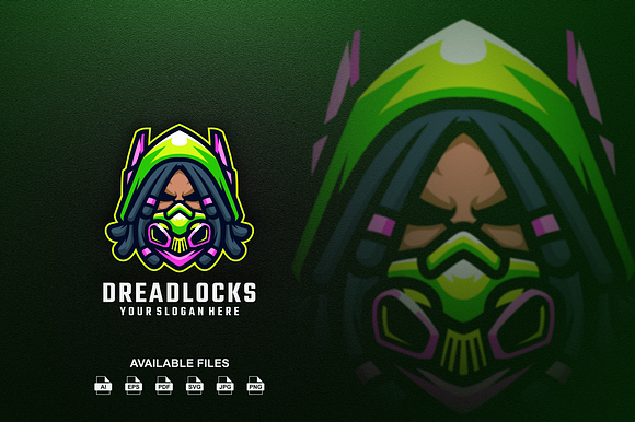Dreadlocks Mask Logo preview 2