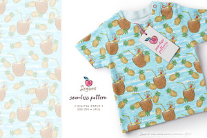 Coconut Juice Summer Pattern 009