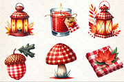 Red Gingham Autumn Clipart, an Illustration by Rose Art (Thumbnail 3 of 4)