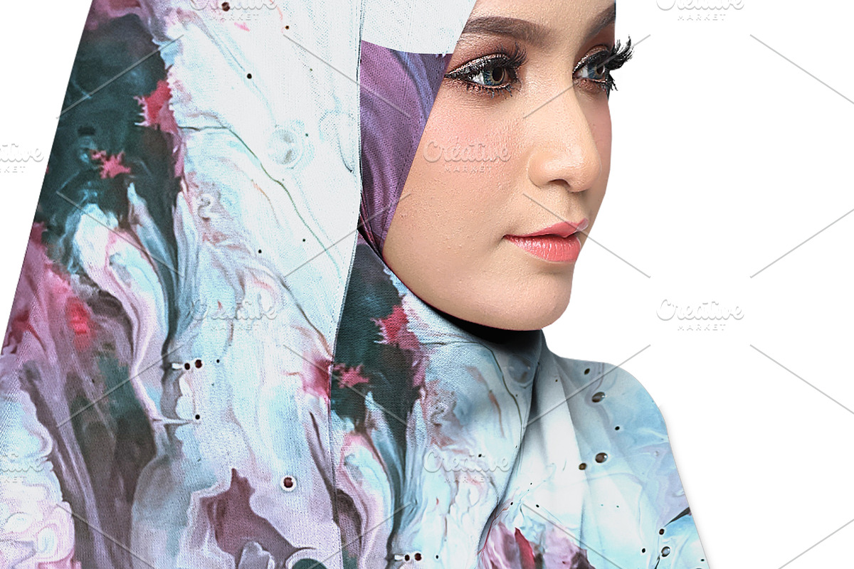CHIFFON HIJAB MOCKUP SET, a Mockup by Moonlight Creative (Photo 4 of 6)