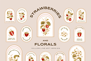 Vintage Strawberry & Floral Logo, an Object Graphic by Artflorara (Thumbnail 11 of 13)