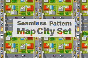 Seamless Pattern Map City, a Pattern Graphic by AlexZeL