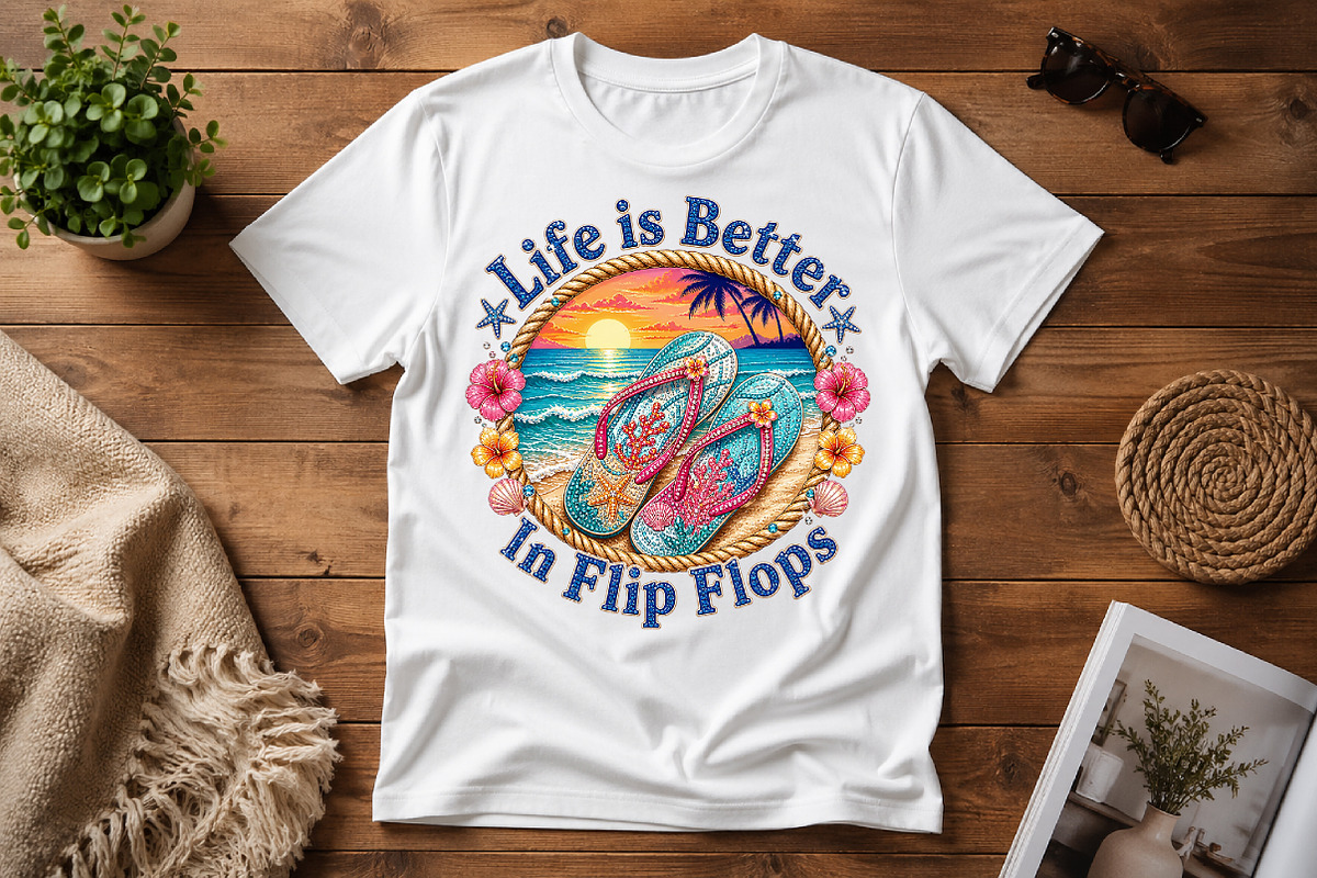 Life Is Better In Flip Flops PNG, a Seasonal Illustration by Pixels.Craft (Photo 3 of 8)