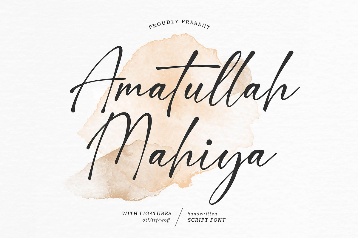 Amatullah Mahiya | Chic Calligraphy, a Handwritten Font by Denustudios (Photo 1 of 13)