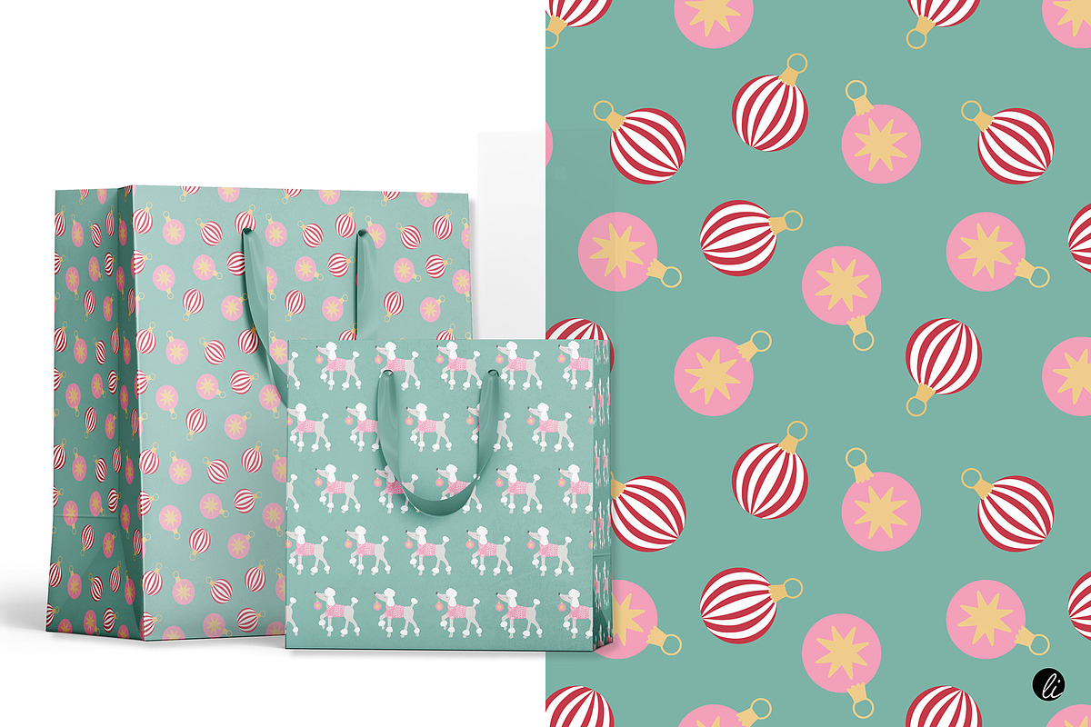 Christmas Poodle Pattern Collection, an Animal Illustration by Andrea Liesert (Photo 5 of 7)