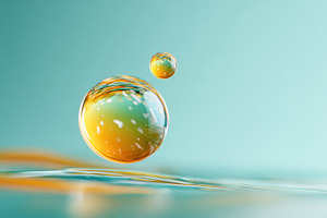 Vibrant macro water droplet, an Abstract Photo by AlyaAnd