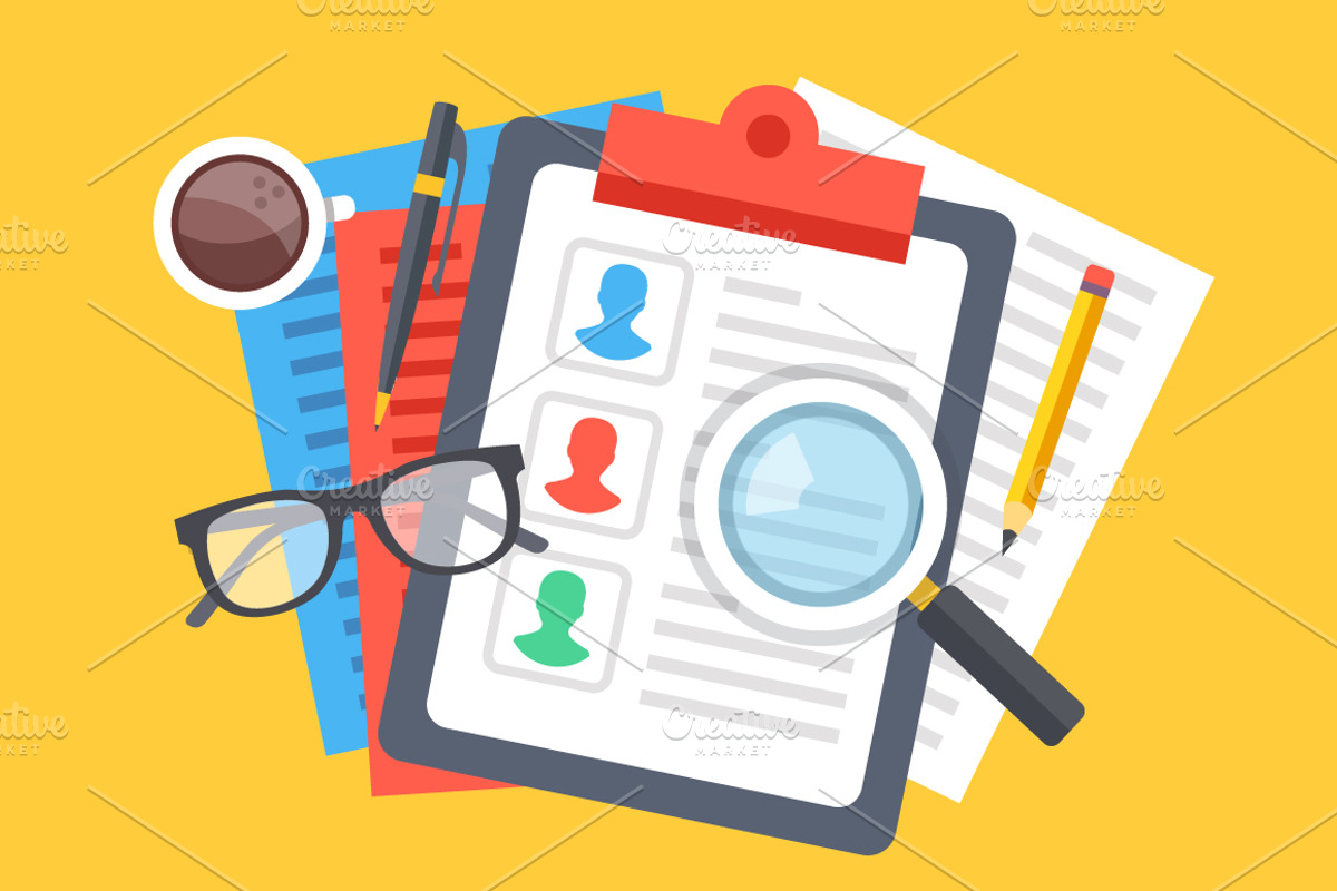 Human Resources Concept. Top View, an Education Illustration by Magurok
