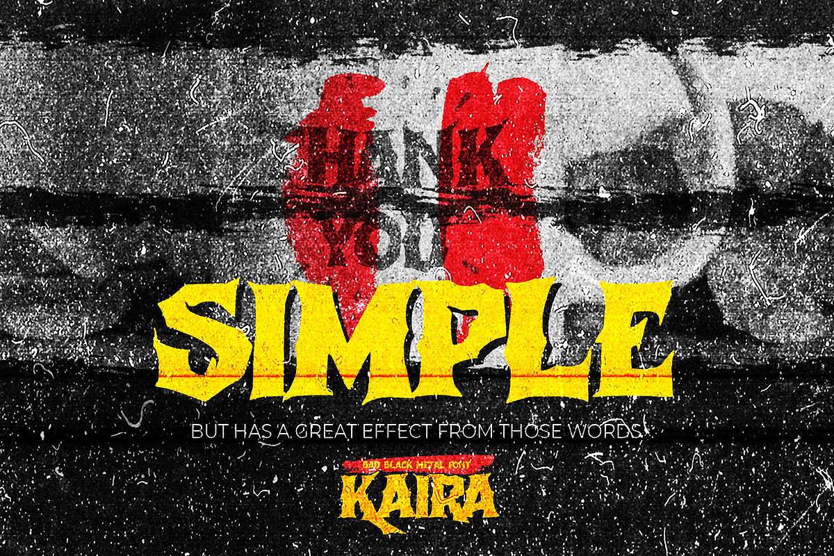 KAIRA - Bad Black Metal Font, a Font by Gassstype (Photo 8 of 8)