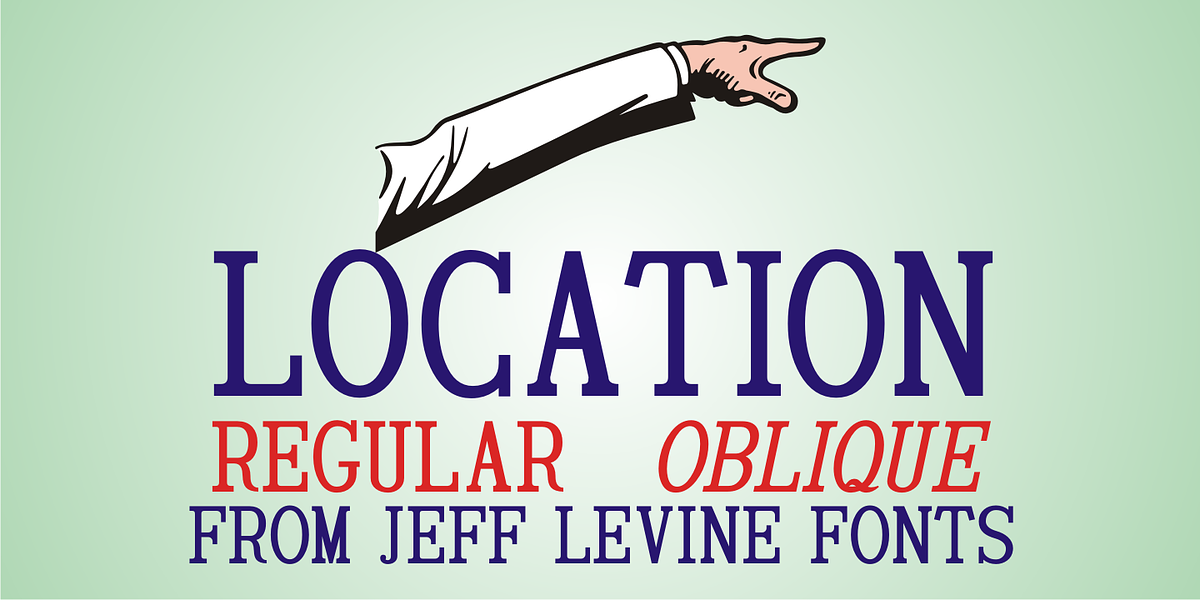 Location JNL, a Serif Font by Jeff Levine Fonts