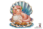 Mermaid PNG, Sea Shell PNG Bundle, a Graphic by Clipart Bloom (Thumbnail 8 of 14)