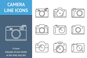 Camera Line Icons