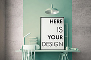 3 color interior with mockup poster, a Print Template by FilL239 (Thumbnail 4 of 4)
