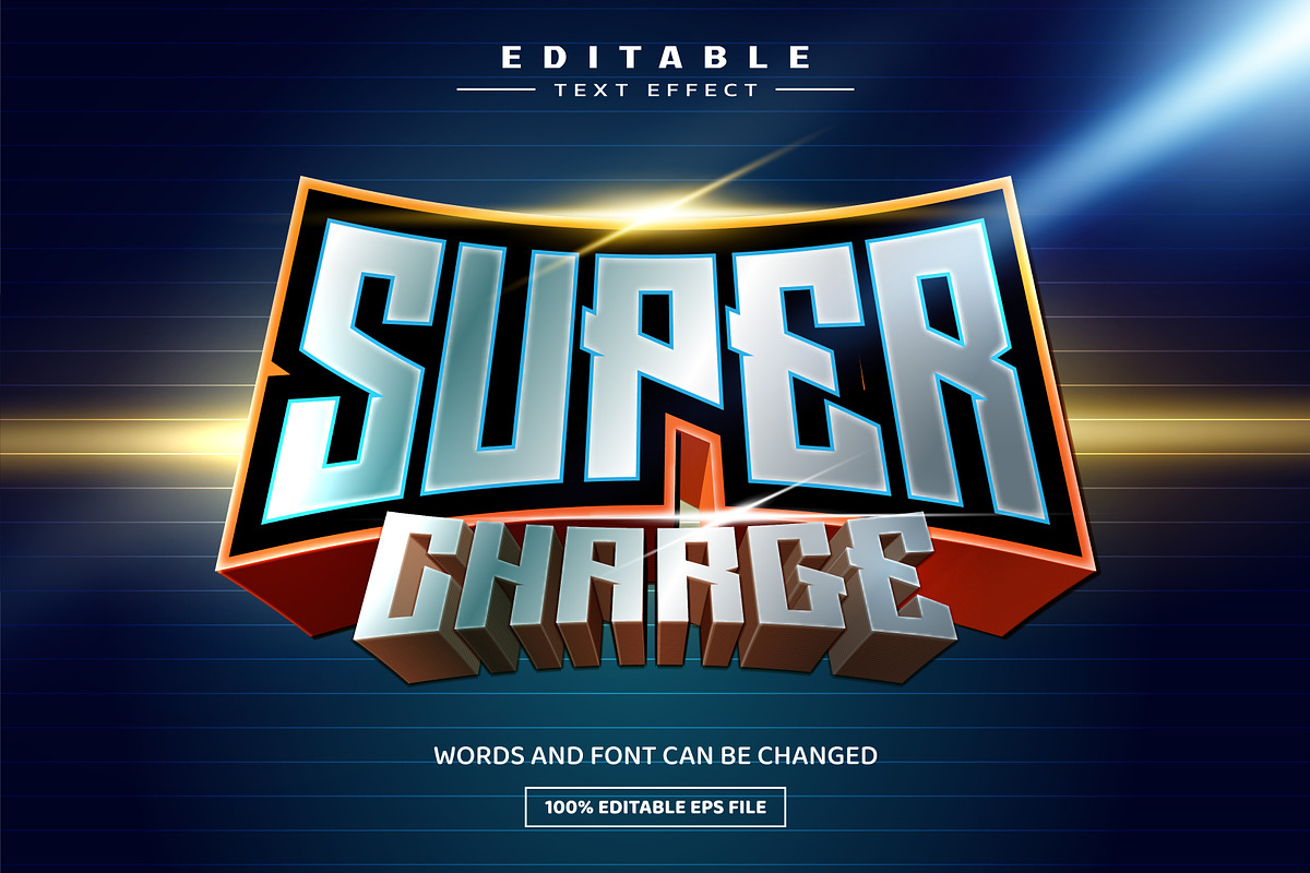 Super charge 3D editable text effect, a Layer Style Add-On by nicemorning