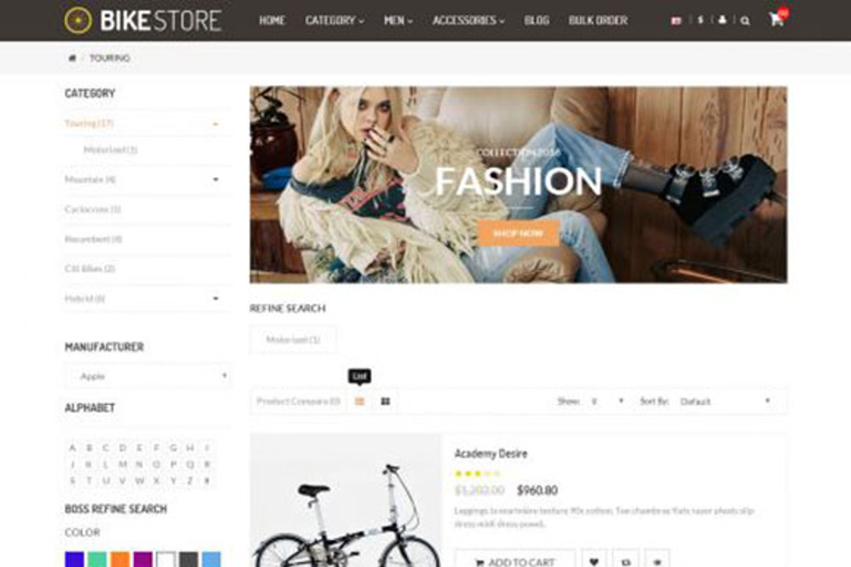 Bike Store Responsive OpenCart Theme, a Websites & App Template by giao.trinh (Photo 3 of 5)