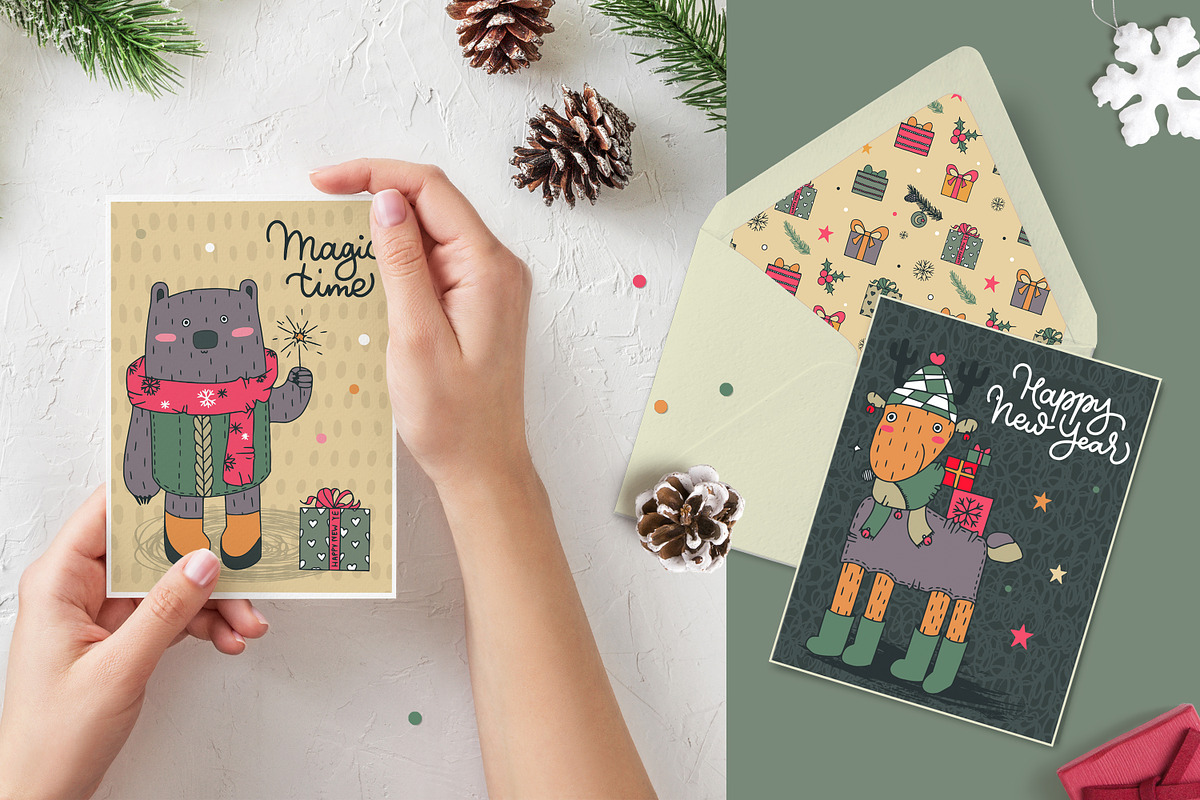 Vector Christmas Animals, an Animal Illustration by Molly art (Photo 6 of 9)