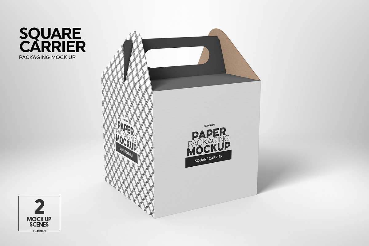 Square Carrier Packaging Mockup, a Packaging Mockup by INCDesign (Photo 2 of 7)