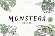 Monstera Leaf Vectors and Patterns, an Object Graphic by Fire Spark Studio (Thumbnail 1 of 6)