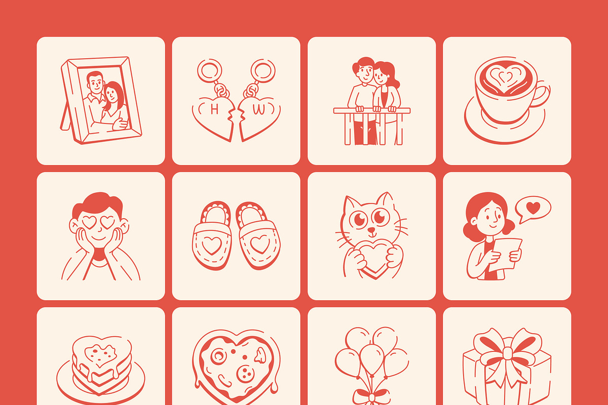 Love Doodles Set, an Outline Icon by Vectors Market (Photo 7 of 9)