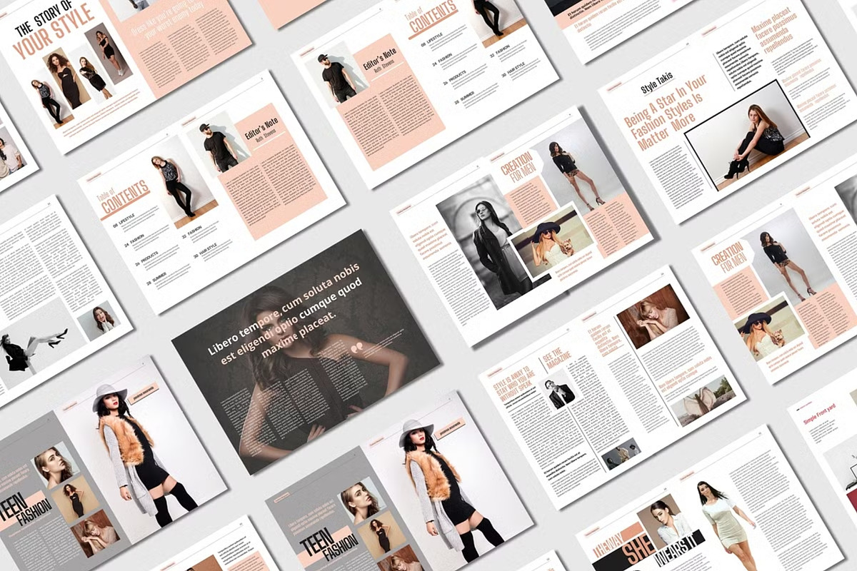 5 In 1 Fashion Magazine Canva Bundle, a Magazine Template by TheBrightGrap (Photo 10 of 12)
