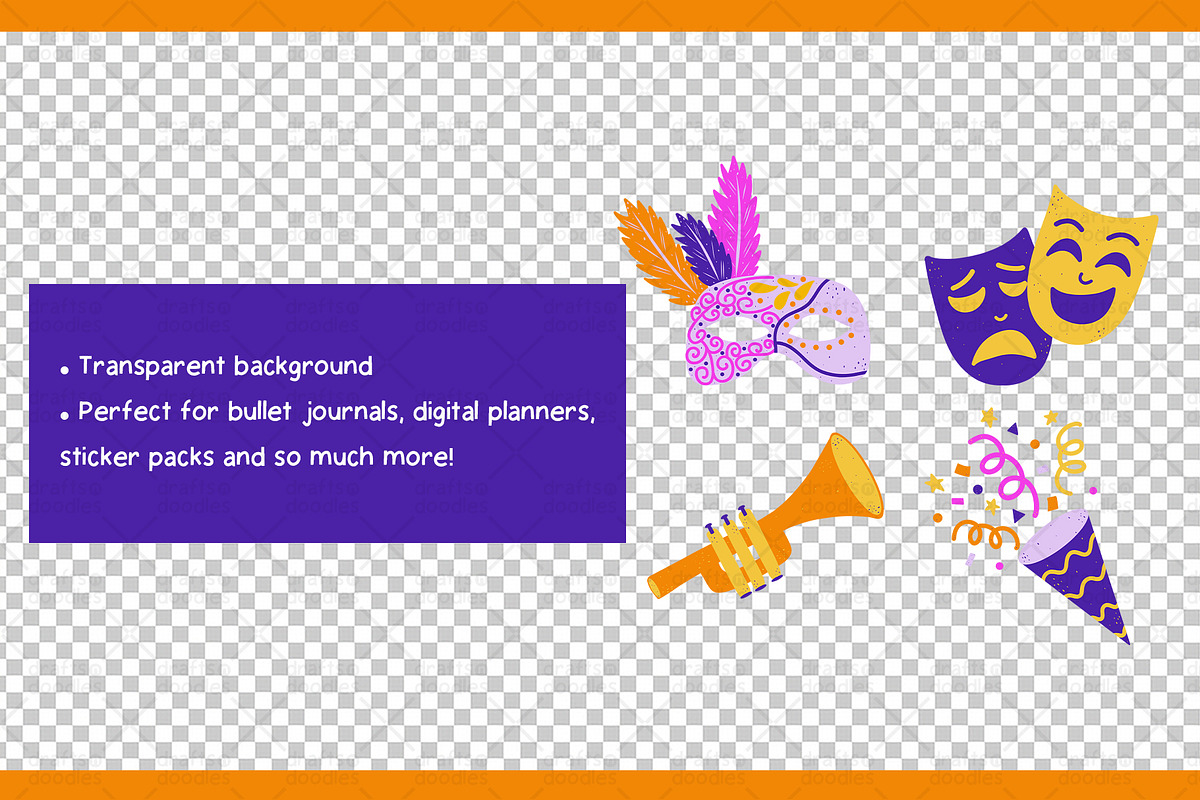 Mardi Gras Graphic Set, a Pattern Graphic by Drafts n Doodles (Photo 3 of 6)