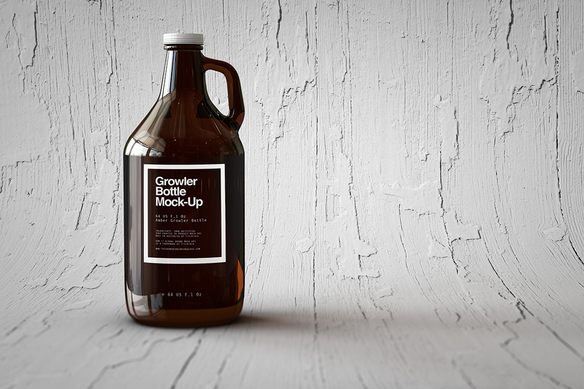 Growler Beer Bottle Mock-Up, a Household Mockup by TSOBG (Photo 19 of 33)