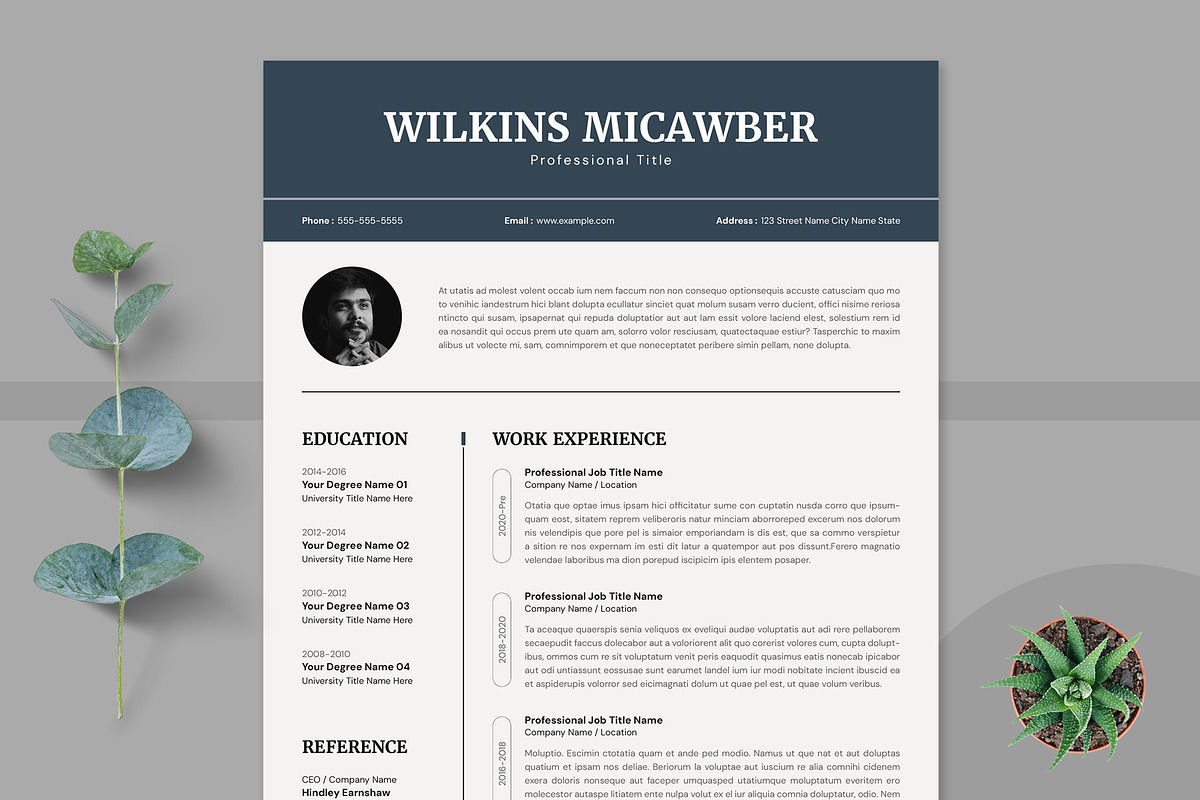 Modern Professional Resume CV Design, a Resume Template by PixelStudio (Photo 3 of 5)
