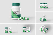 Supplement Bottle Packaging Mockup, a Cups & Container Mockup by simuradi (Thumbnail 1 of 9)