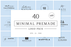 Minimal Premade Logo Bundle V03