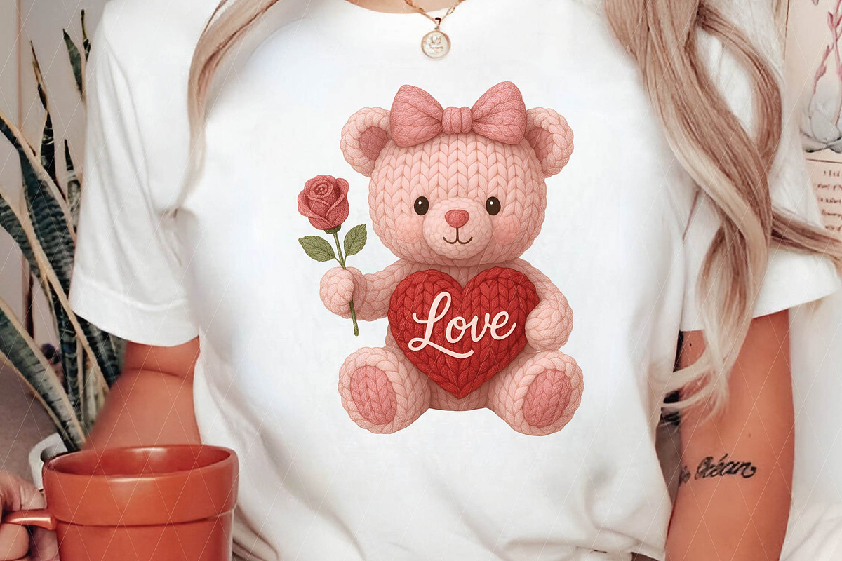 Crochet Yarn Valentine Teddy Bear Pn, an Illustration by DreamPrint404 (Photo 2 of 8)