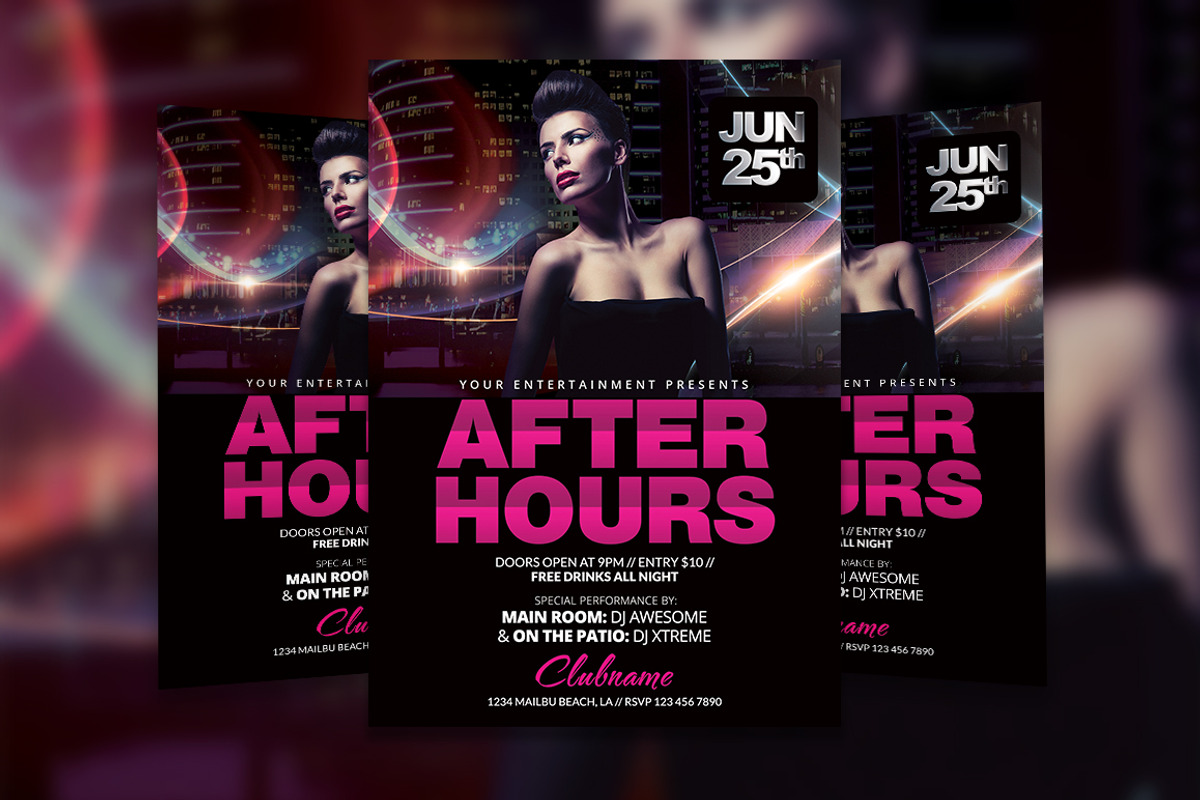 After Hours Flyer Template, a Flyer Template by Creative Waffle (Photo 1 of 5)