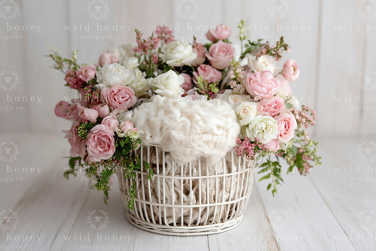 Newborn Basket Digital Backdrop, a Layer Style Add-On by Wild Honey Design Co. (Photo 2 of 2)