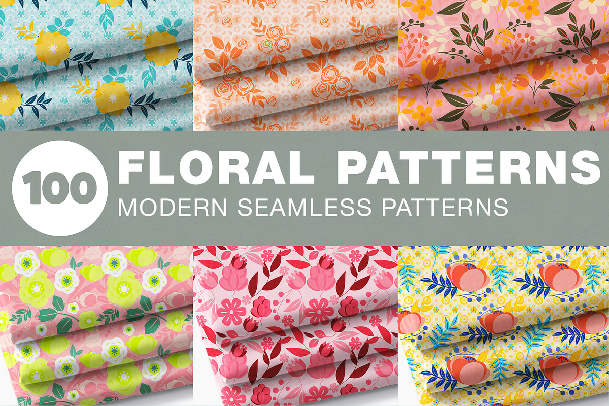 100+ Floral Seamless Patterns Bundle, a Pattern Graphic by ThePhoton (Photo 1 of 5)