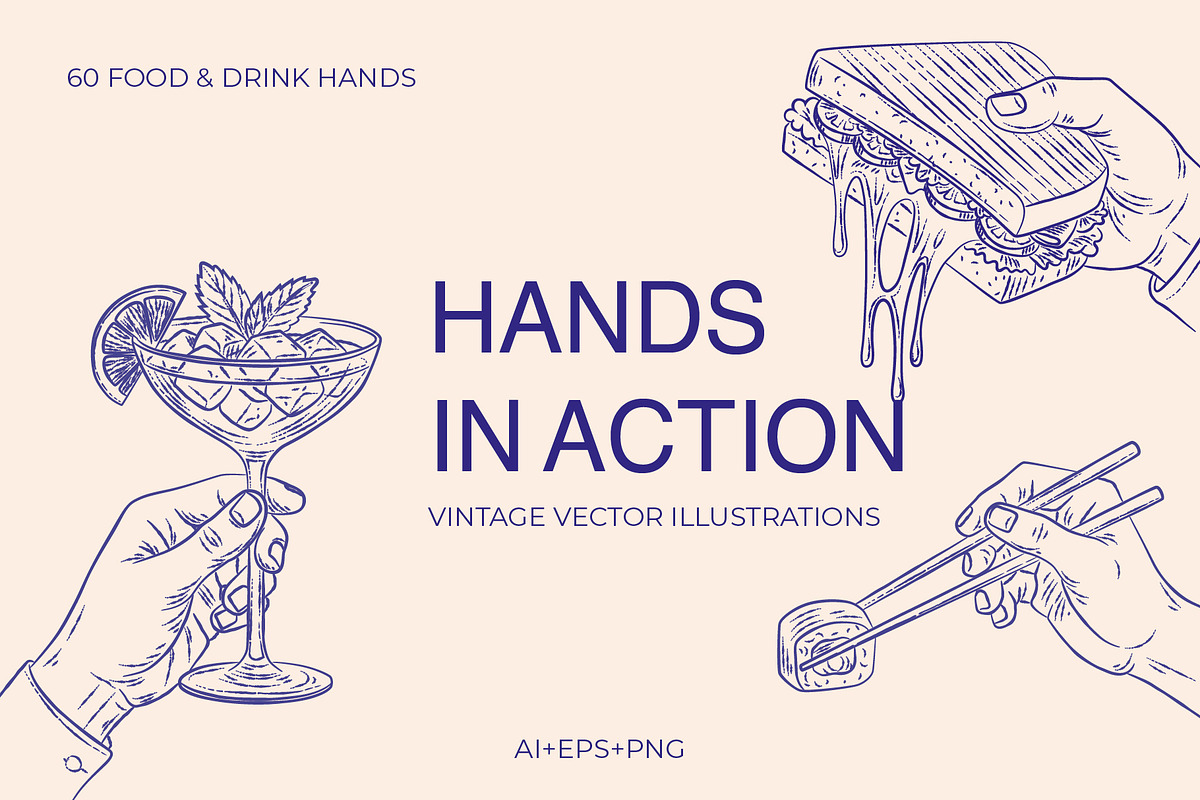Hands in Action – Illustration Kit, a Food Illustration by Chaka_32 (Photo 1 of 4)