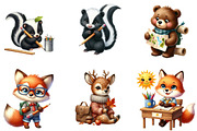 Color Woodland Animal Student Clipar, an Illustration by DreamArtGraphic (Thumbnail 2 of 4)