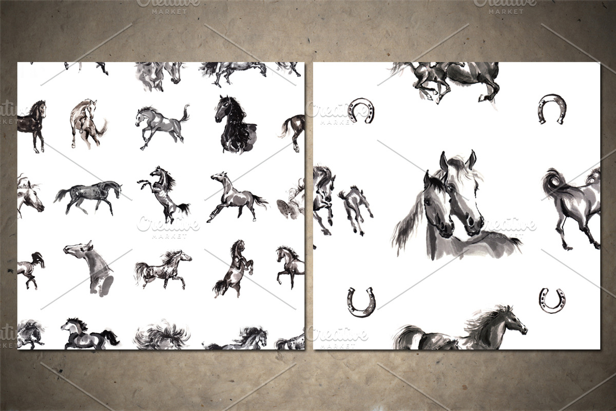 Horses Sumi-e, an Animal Illustration by StabuLaRasa illustration (Photo 14 of 21)