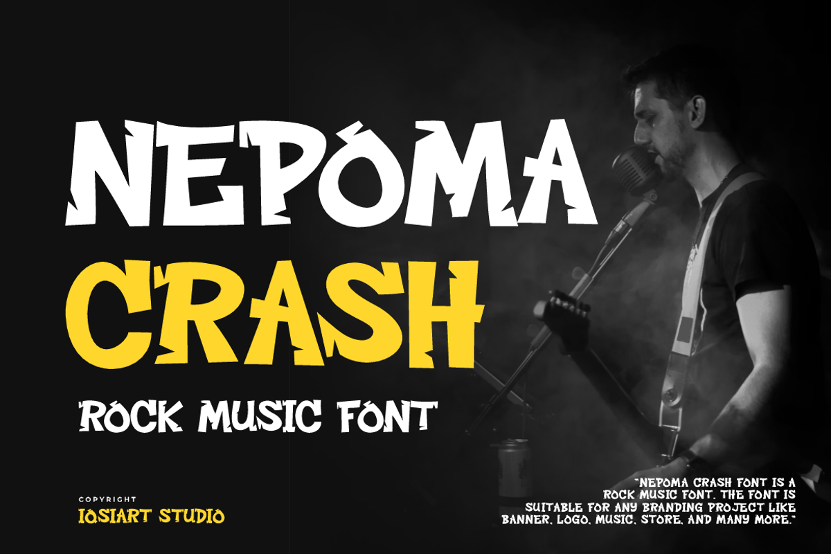 Nepoma Crash Font, a Sans Serif Font by Iqsiart Studio (Photo 1 of 7)