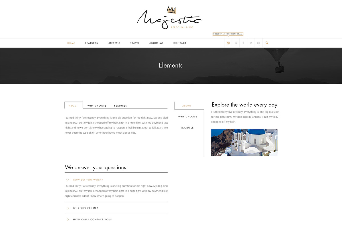 Majestic-Premium Personal Blog PSD, a Websites & App Template by Milo Studio (Photo 18 of 18)
