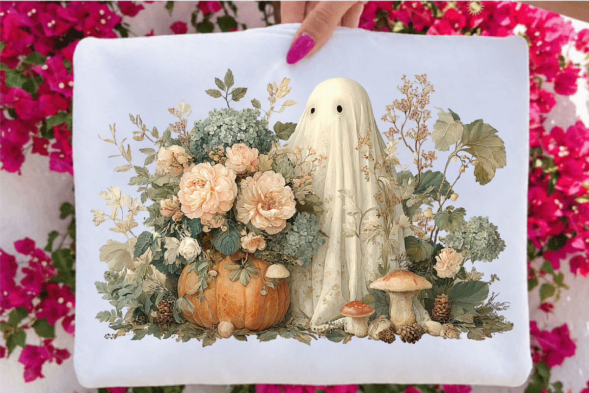 VIntage Halloween Ghost PNG Clipart, a Seasonal Illustration by SVGArt (Photo 5 of 5)