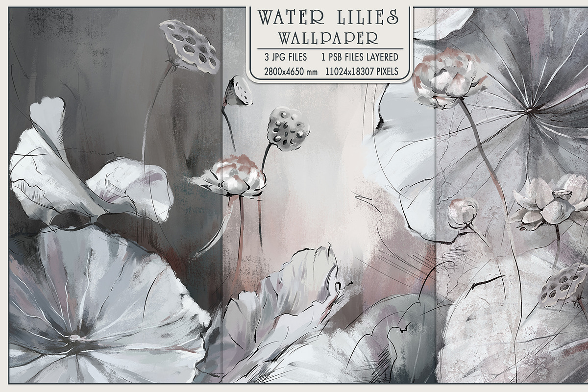 Fresco collection WATER LILIES, a Wallpaper Graphic by Natalia0307 (Photo 2 of 18)